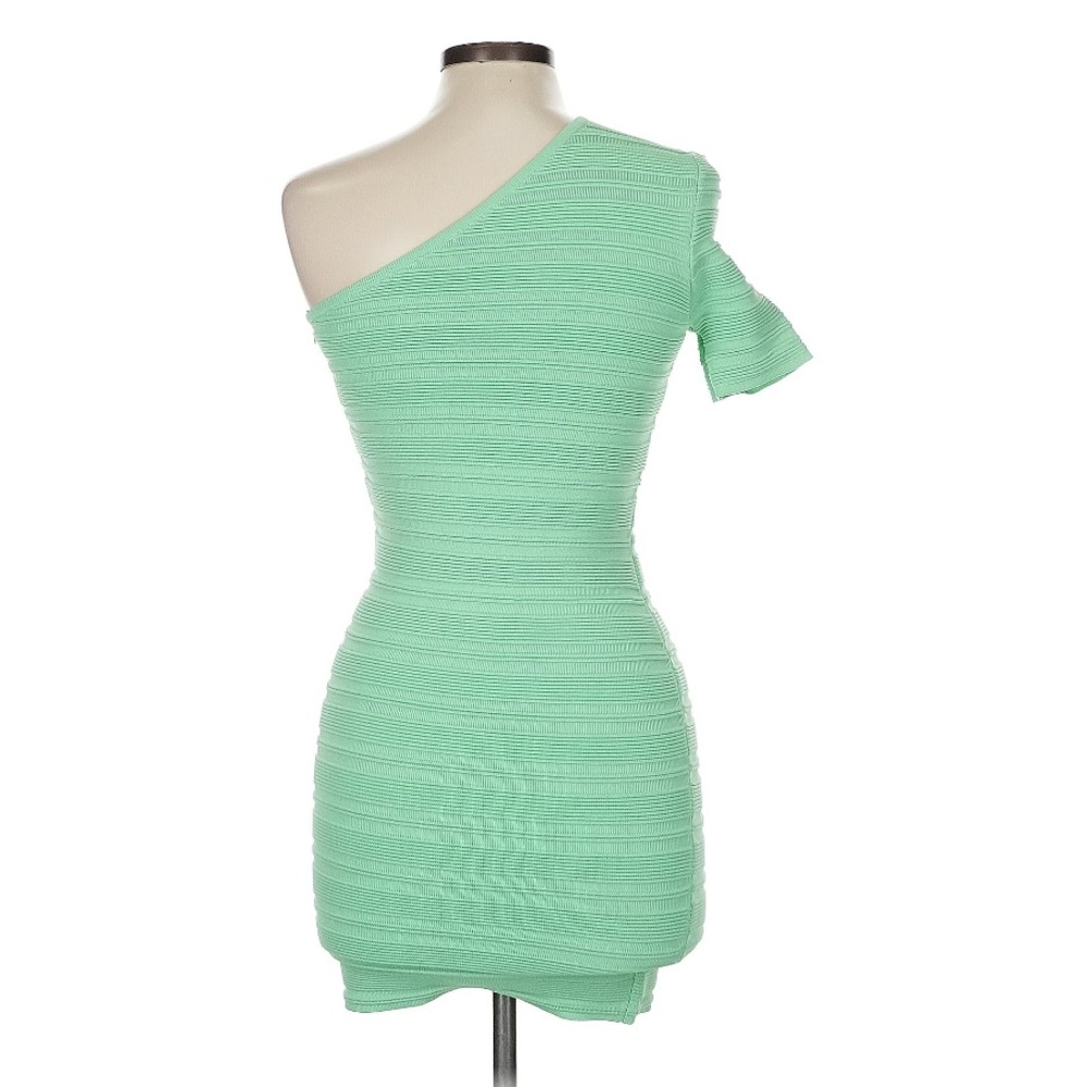 Torn by Ronny Kobo Kat One-Shoulder Bodycon Mini Dress in Mint Green (Size M) - Picture 6 of 9
